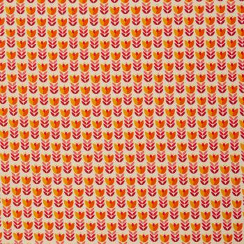 Preview: Baumwolljersey Feather Fan Retroblätter Rottöne auf Creme von jojulein design by Swafing